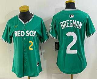 Womens Boston Red Sox #2 Alex Bregman Green 2025 City Connect Player Name Limited Jersey->mlb womens jerseys->MLB Jersey