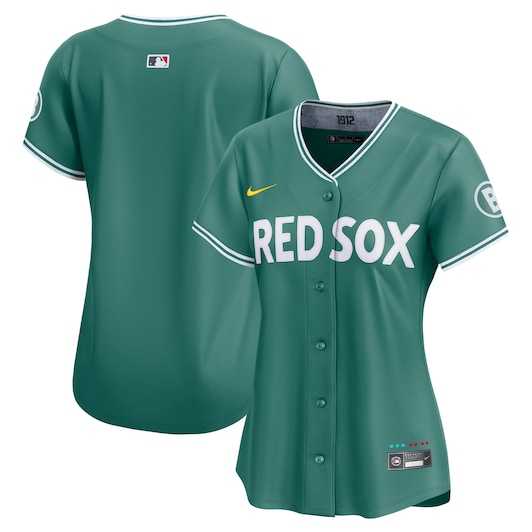 Womens Boston Red Sox Blank Green 2025 City Connect Limited Stitched Baseball Jersey(Run Small) Dzhi->mlb womens jerseys->MLB Jersey