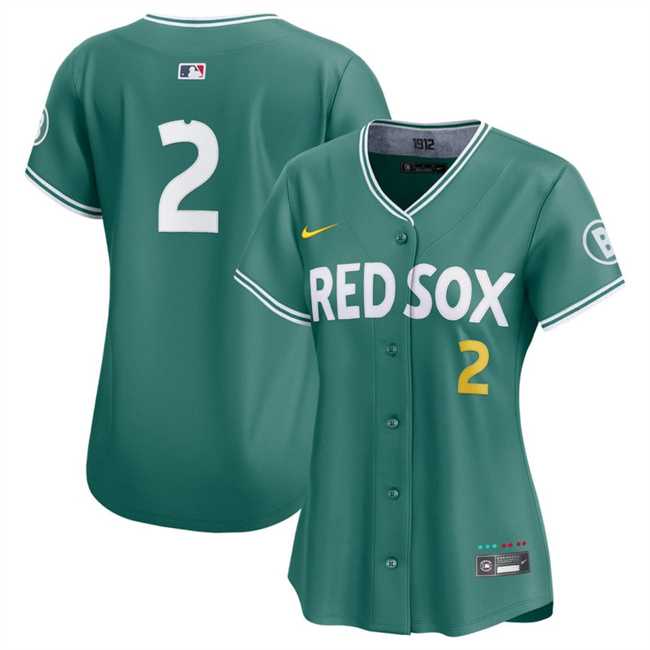 Womens Boston Red Sox #2 Alex Bregman Green 2025 City Connect Limited Stitched Baseball Jersey(Run Small) Dzhi->mlb womens jerseys->MLB Jersey