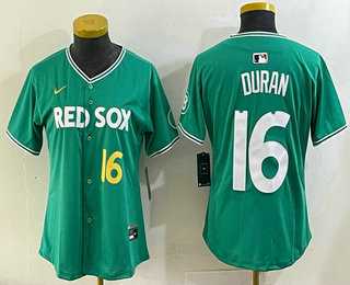 Womens Boston Red Sox #16 Jarren Duran Green 2025 City Connect Player Name Limited Jersey->mlb womens jerseys->MLB Jersey