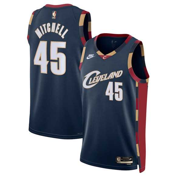 Mens Cleveland Cavaliers #45 Donovan Mitchell Donovan Mitchell Navy 2025 Classic Edition Stitched Jersey Dzhi->cleveland cavaliers->NBA Jersey