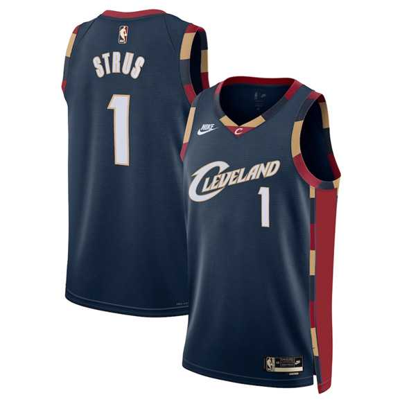 Mens Cleveland Cavaliers #1 Max Strus Navy 2025 Classic Edition Stitched Jersey Dzhi->cleveland cavaliers->NBA Jersey