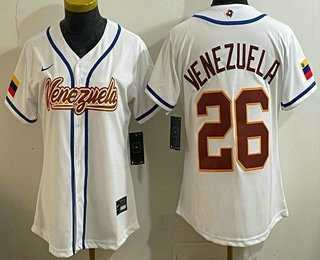 Womens Venezuela #26 Venezuela White 2026 World Baseball Classic Cool Base Jersey->2026 world baseball classic->MLB Jersey