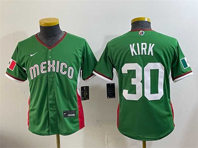 Youth Mexico Baseball #30 Alejandro Kirk Green 2026 World Baseball Classic Stadium Stitched Baseball Jersey->2026 world baseball classic->MLB Jersey