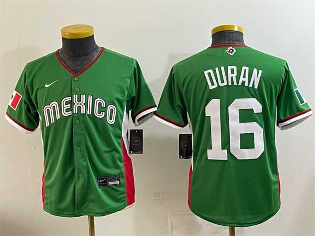 Youth Mexico Baseball #16 Jarren Duran Green 2026 World Baseball Classic Stadium Stitched Baseball Jersey->2026 world baseball classic->MLB Jersey