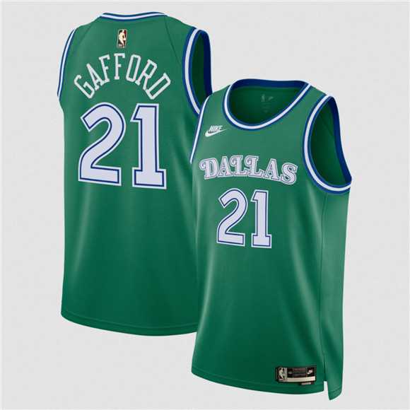 Men%27s Dallas Mavericks #21 Daniel Gafford Green 2025 Classic Edition Stitched Jersey Dzhi->dallas mavericks->NBA Jersey