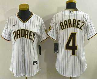 Women%27s San Diego Padres #4 Luis Arraez White Cool Base Stitched Jersey->mlb youth jerseys->MLB Jersey