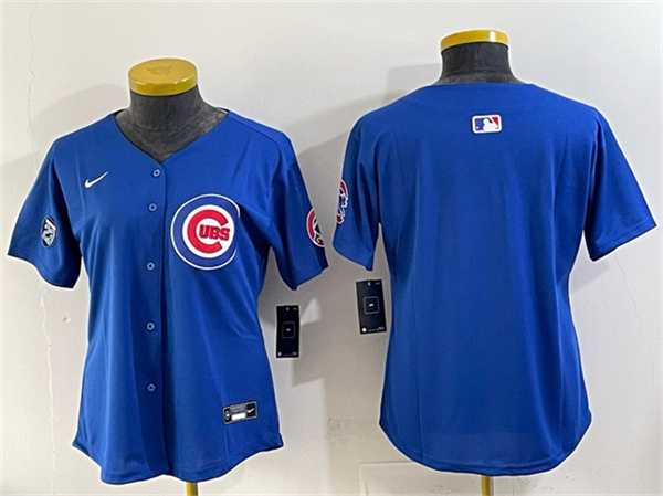 Womens Chicago Cubs Blank Royal Ryne Sandberg Tribute Vapor Limited V2 Stitched Jersey->->
