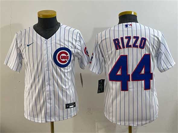 Womens Chicago Cubs #44 Anthony Rizzo White Stitched Jersey->->
