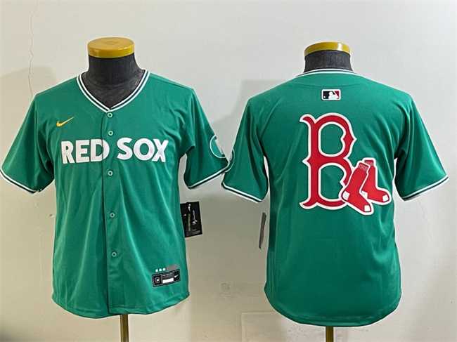 Youth Boston Red Sox Team Big Logo Green 2025 City Connect Limited Stitched Baseball Jersey->mlb youth jerseys->MLB Jersey
