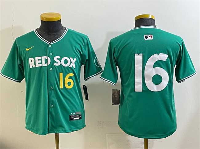 Youth Boston Red Sox #16 Jarren Duran Green 2025 City Connect Limited Stitched Baseball Jersey->mlb youth jerseys->MLB Jersey