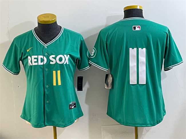 Youth Boston Red Sox #11 Rafael Devers Green 2025 City Connect Limited Stitched Baseball Jersey->mlb youth jerseys->MLB Jersey