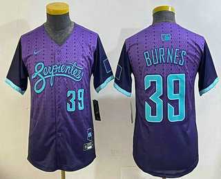 Youth Arizona Diamondbacks #39 Corbin Burnes Purple 2025 City Connect Limited Jersey->mlb youth jerseys->MLB Jersey
