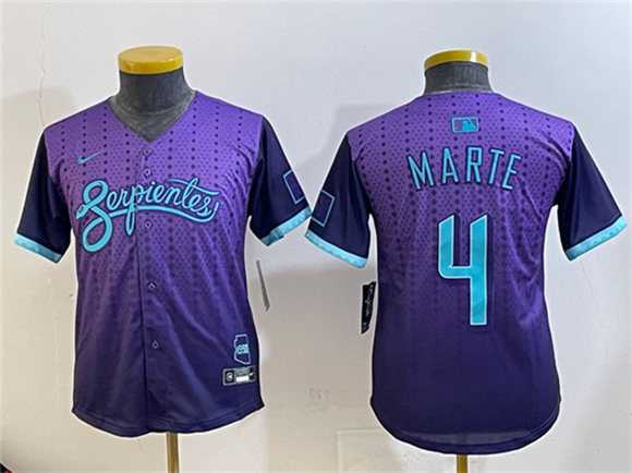 Youth Arizona Diamondbacks #4 Ketel Marte Purple 2025 City Connect Limited Stitched Baseball Jersey->mlb youth jerseys->MLB Jersey