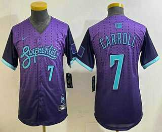 Youth Arizona Diamondbacks #7 Corbin Carroll Purple 2025 City Connect Limited Jersey->mlb youth jerseys->MLB Jersey