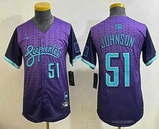 Youth Arizona Diamondbacks #51 Randy Johnson Purple 2025 City Connect Limited Jersey->mlb youth jerseys->MLB Jersey