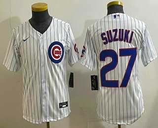 Youth Chicago Cubs #27 Seiya Suzuki White Limited Stitched Jersey->mlb youth jerseys->MLB Jersey