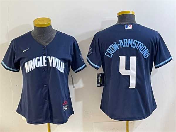 Youth Chicago Cubs #4 Pete Crow-Armstrong Navy City Connect Stitched Jersey->mlb youth jerseys->MLB Jersey