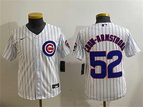 Youth Chicago Cubs #52 Pete Crow-Armstrong White Cool Base Stitched Baseball Jersey->mlb youth jerseys->MLB Jersey