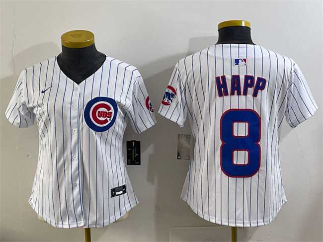 Youth Chicago Cubs #8 Ian Happ White Home Limited Stitched Baseball Jersey->mlb youth jerseys->MLB Jersey