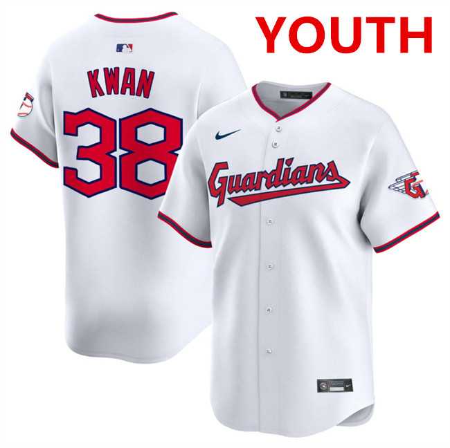 Youth Cleveland Guardians #38 Steven Kwan White Home Limited Stitched Baseball Jersey Dzhi->mlb youth jerseys->MLB Jersey