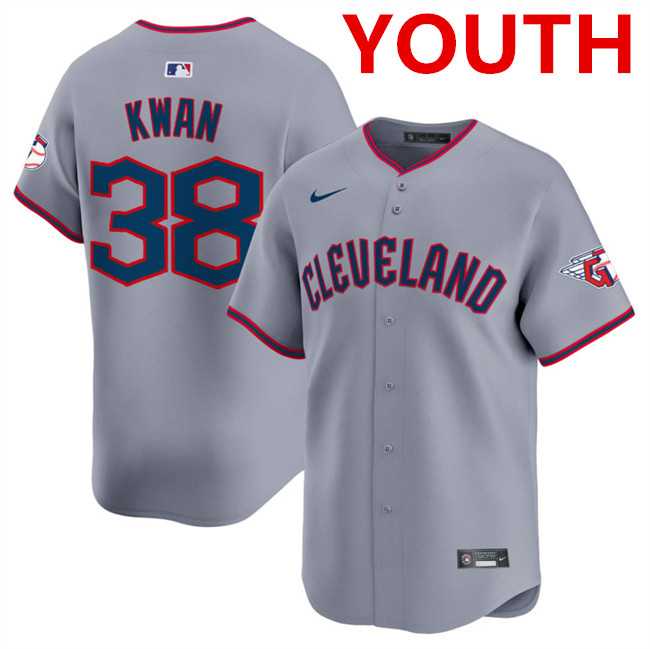 Youth Cleveland Guardians #38 Steven Kwan Gray 2025 Alternate Limited Stitched Baseball Jersey Dzhi->mlb youth jerseys->MLB Jersey