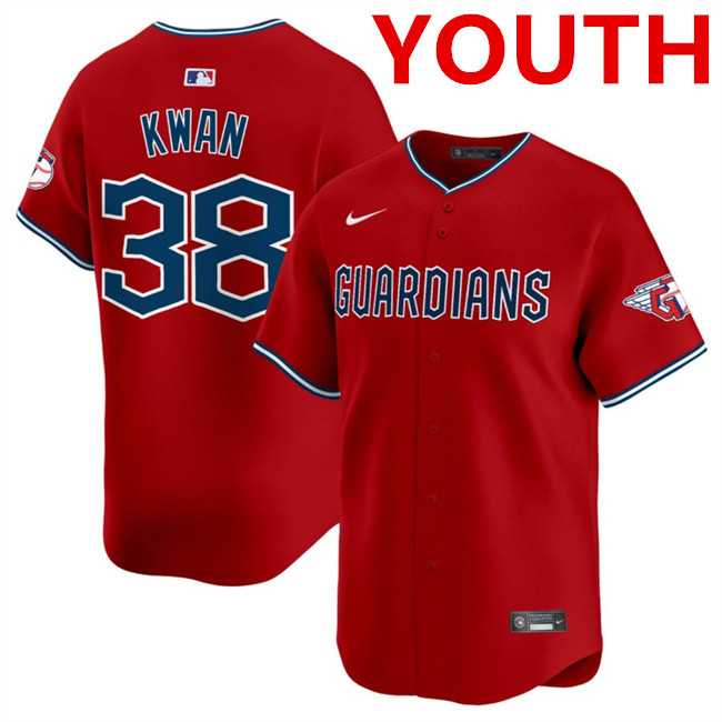 Youth Cleveland Guardians #38 Steven Kwan Red Alternate Limited Stitched Baseball Jersey Dzhi->mlb youth jerseys->MLB Jersey