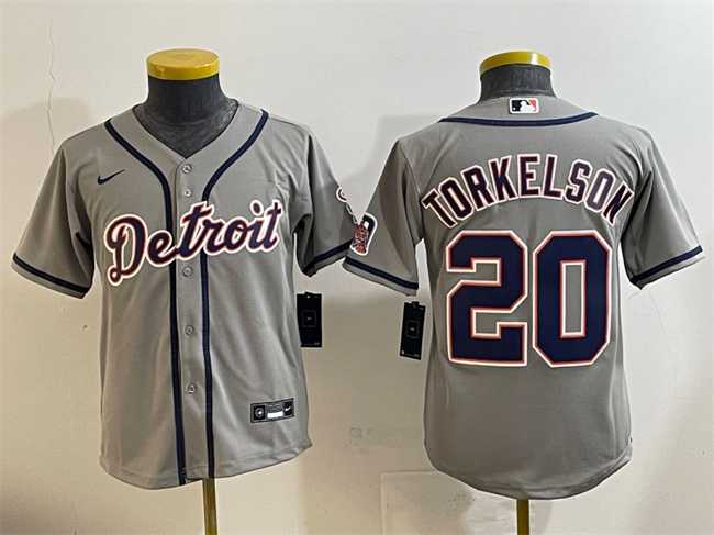 Youth Detroit Tigers #20 Spencer Torkelson Gray Cool Base Stitched Baseball Jersey->mlb youth jerseys->MLB Jersey