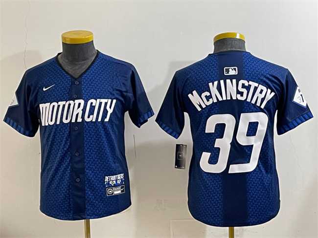 Youth Detroit Tigers #39 Zach McKinstry 2024 Navy City Connect Cool Base Limited Stitched Baseball Jersey->mlb youth jerseys->MLB Jersey