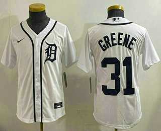 Youth Detroit Tigers #31 Riley Greene White Cool Base Stitched Jersey->mlb youth jerseys->MLB Jersey