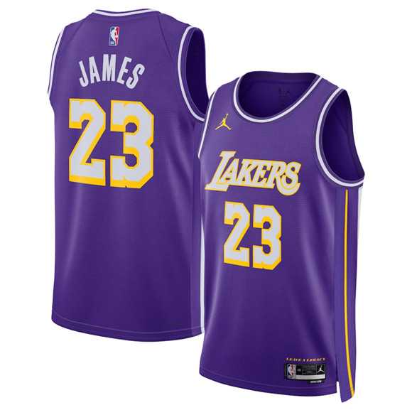 Mens Los Angeles Lakers #23 LeBron James Purple 2025 Statement Edition Stitched Jersey Dzhi->los angeles lakers->NBA Jersey