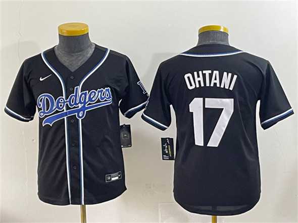 Youth Los Angeles Dodgers #17 Shohei Ohtani Black Stitched Baseball Jersey->mlb youth jerseys->MLB Jersey