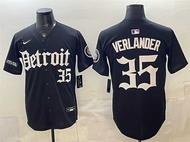 Mens Detroit Tigers #35 Justin Verlander 2026 Black Motor Gothic Edition Vapor Premier Limited Stitched Jersey Dzhi->->MLB Jersey