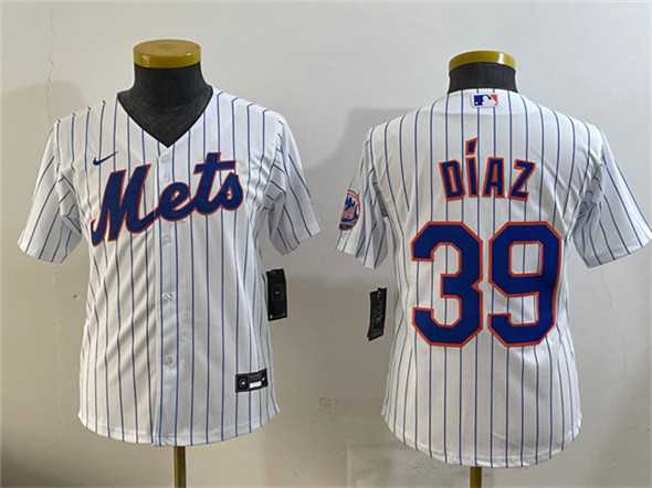 Youth New York Mets #39 Edwin Diaz White Cool Base Stitched Baseball Jersey->mlb youth jerseys->MLB Jersey