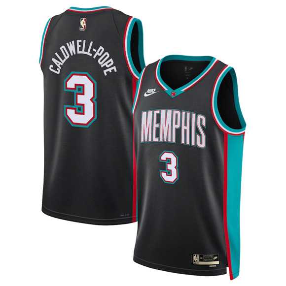 Mens Memphis Grizzlies #3 Kentavious Caldwell-Pope Black 2025 Classic Edition Stitched Jersey Dzhi->memphis grizzlies->NBA Jersey