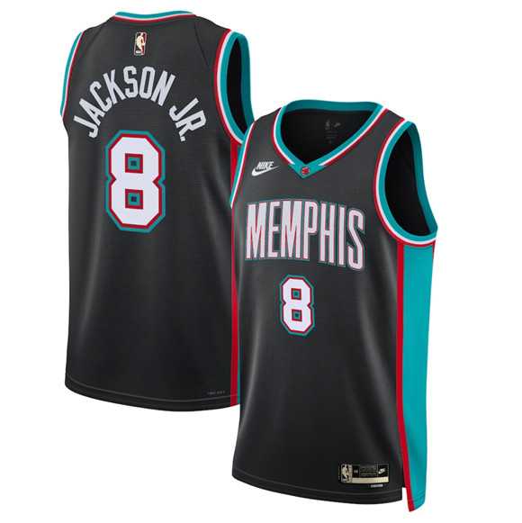 Mens Memphis Grizzlies #8 Jaren Jackson Jr. Black 2025 Classic Edition Stitched Jersey Dzhi->memphis grizzlies->NBA Jersey