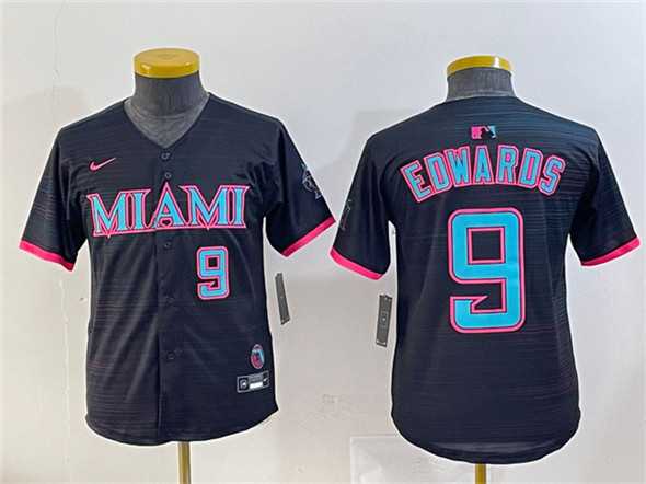Youth Miami Marlins #9 Xavier Edwards Black 2025 City Connect Limited Stitched Jersey->mlb youth jerseys->MLB Jersey