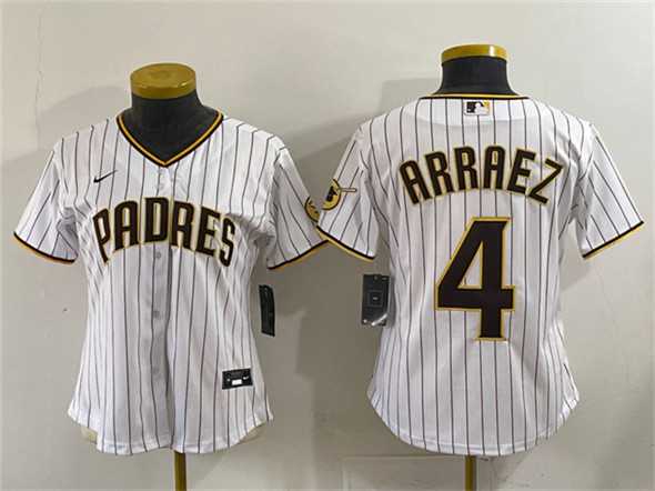 Youth San Diego Padres #4 Luis Arraez White Stitched Baseball Jersey->mlb youth jerseys->MLB Jersey