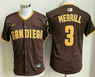 Youth San Diego Padres #3 Jackson Merrill Brown Limited Jersey->mlb youth jerseys->MLB Jersey