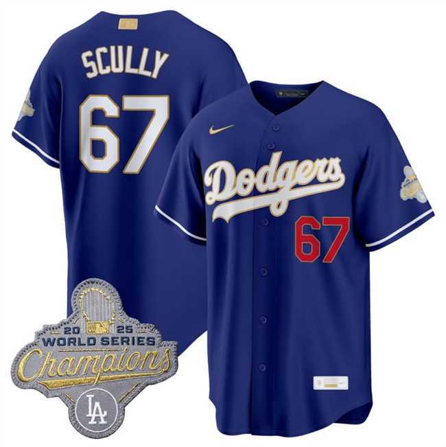 Men%27s Los Angeles Dodgers #67 Vin Scully Royal 2026 Alternate Gold Collection Stadium Stitched Jersey Dzhi->los angeles dodgers->MLB Jersey
