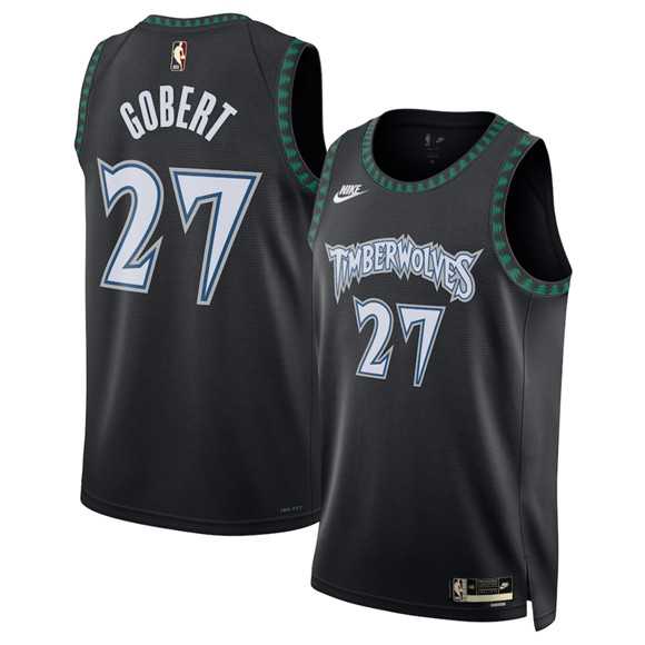 Mens Minnesota Timberwolves #27 Rudy Gobert Black 2025 Classic Edition Stitched Jersey Dzhi->minnesota timberwolves->NBA Jersey