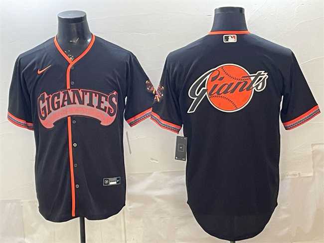 Mens San Francisco Giants Team Big Logo Black 2026 Alternate Stadium Stitched Jersey Dzhi->san francisco giants->MLB Jersey