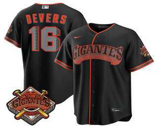 Mens San Francisco Giants #16 Rafael Devers Black 2026 Alternate Stadium Stitched Jersey Dzhi->san francisco giants->MLB Jersey
