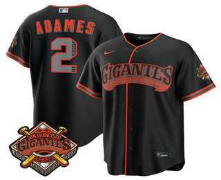 Mens San Francisco Giants #2 Willy Adames Black 2026 Alternate Stadium Stitched Jersey Dzhi->san francisco giants->MLB Jersey