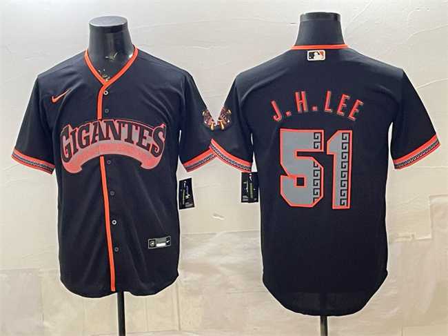 Mens San Francisco Giants #51 Jung Hoo Lee Black 2026 Alternate Stadium Stitched Baseball Jersey Dzhi->san francisco giants->MLB Jersey