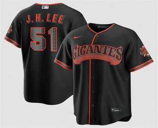 Mens San Francisco Giants #51 Jung Hoo Lee Black 2026 Alternate Stadium Stitched Jersey Dzhi->san francisco giants->MLB Jersey