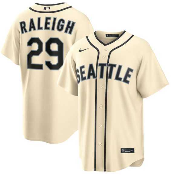 Men%27s Seattle Mariners #29 Cal Raleigh Cream Alternate Stitched Jersey Dzhi->san francisco giants->MLB Jersey