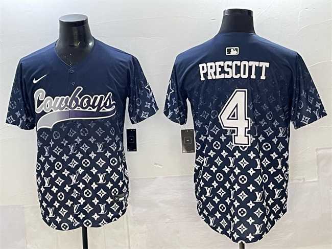 Men%27s Dallas Cowboys #4 Dak Prescott Navy Limited Stitched Baseball Jersey->nhl youth jerseys->NHL Jersey