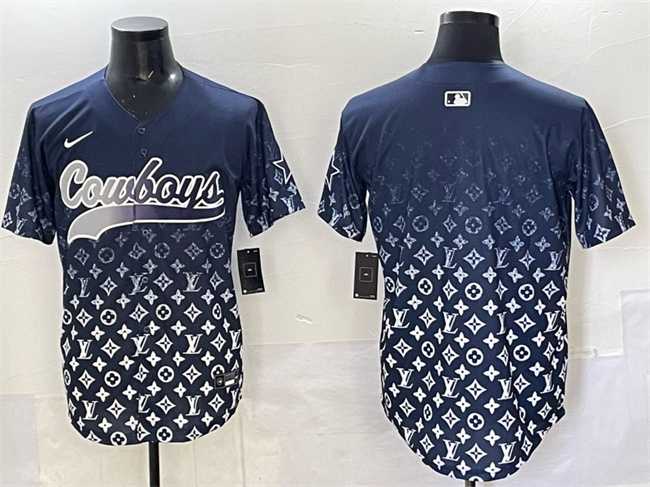 Men%27s Dallas Cowboys Blank Navy Limited Stitched Baseball Jersey->dallas cowboys->NFL Jersey