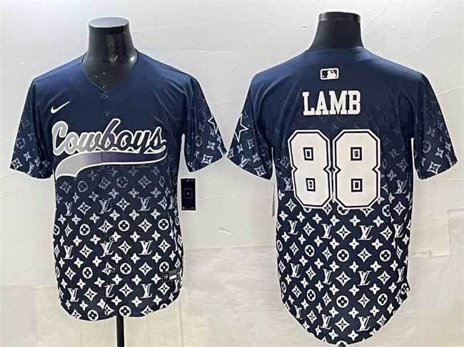 Men%27s Dallas Cowboys #88 CeeDee Lamb Navy Limited Stitched Baseball Jersey->dallas cowboys->NFL Jersey